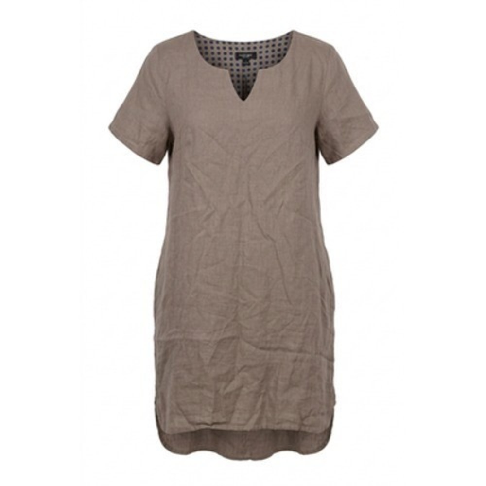 Lungo L'Arno Linen Parisian Capsule Dress Women S Brown Pocket Italy French Girl